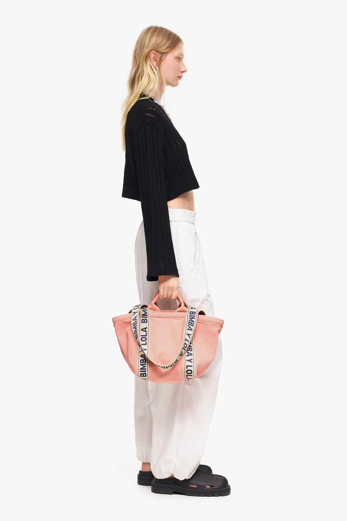 Bolsa shopper S canvas rosa