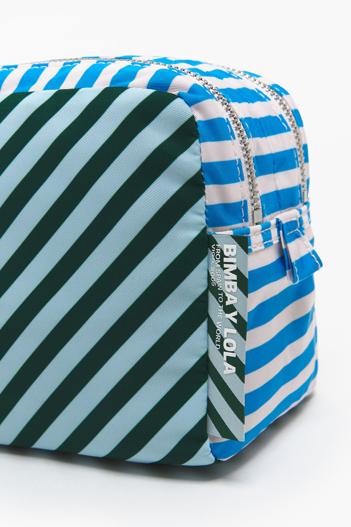 Neceser rectangular L rayas verde