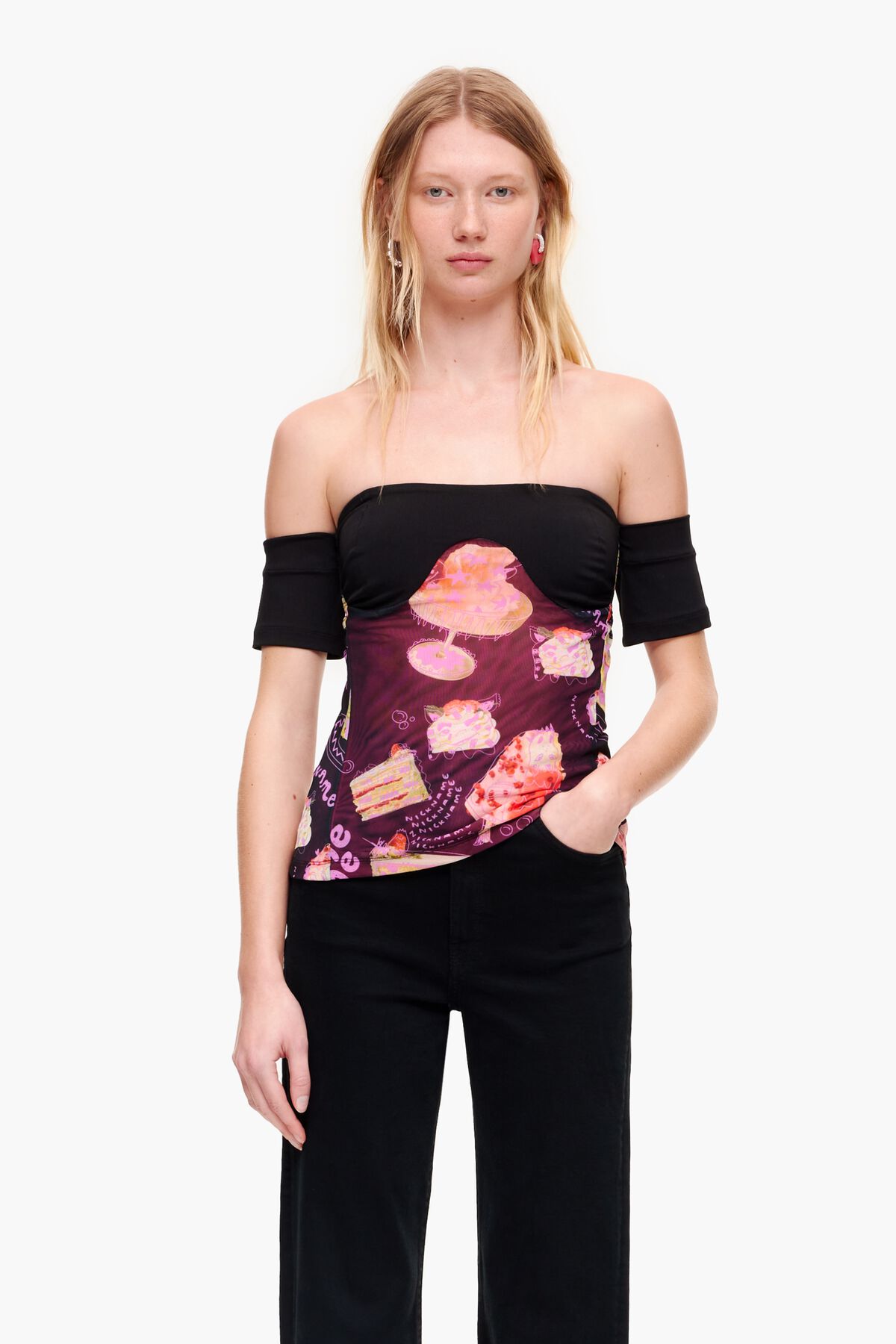 Top print Nickname Photo negro