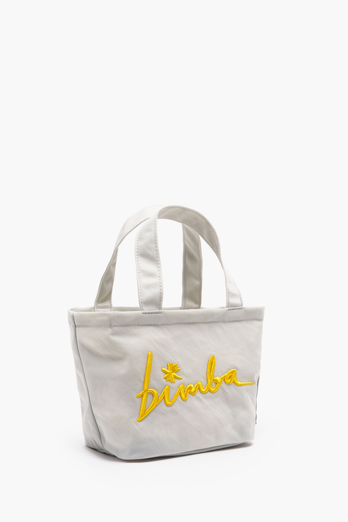 Minibolso trapecio nylon gris hielo