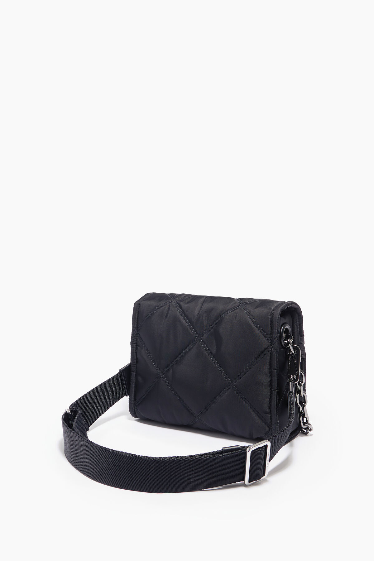 Bolso bandolera M nylon solapa negro