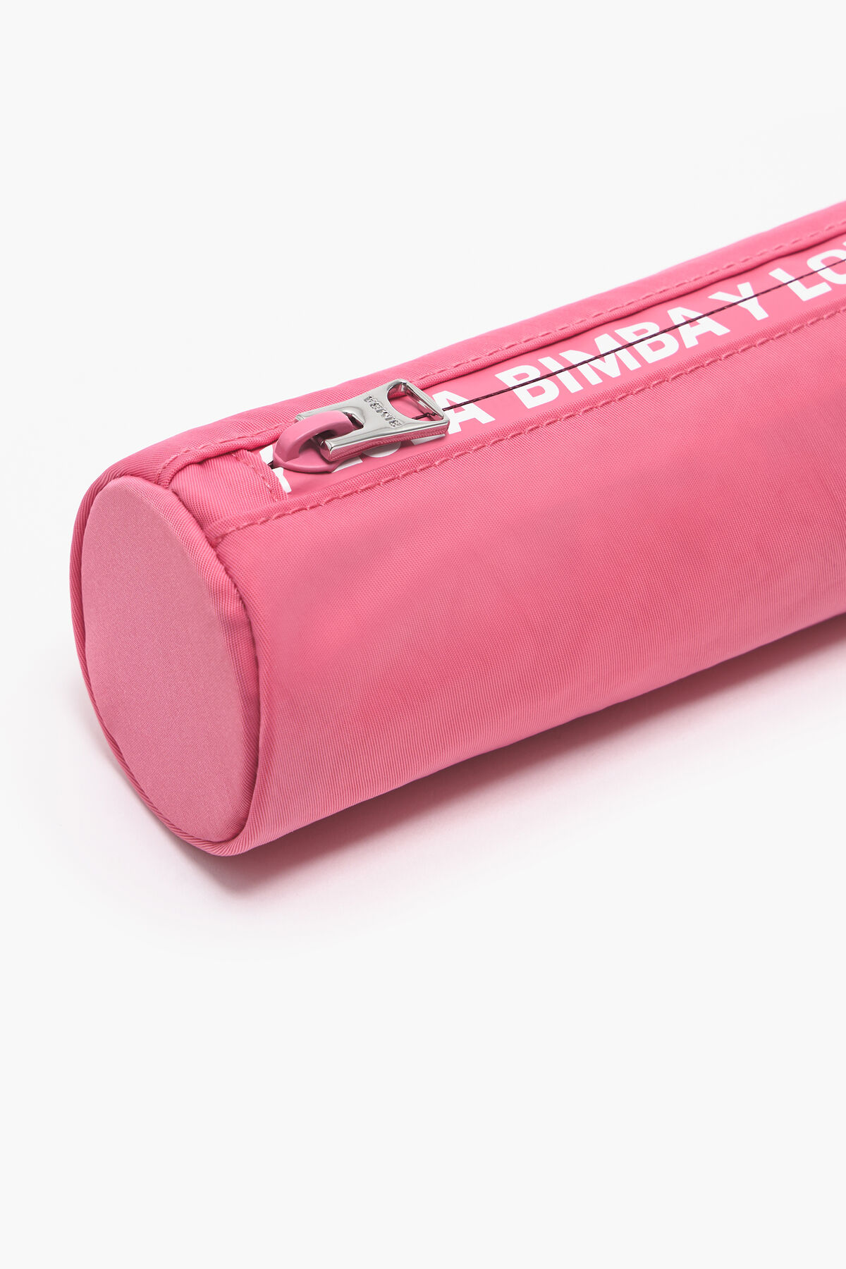 Estuche cilíndrico nylon rosa