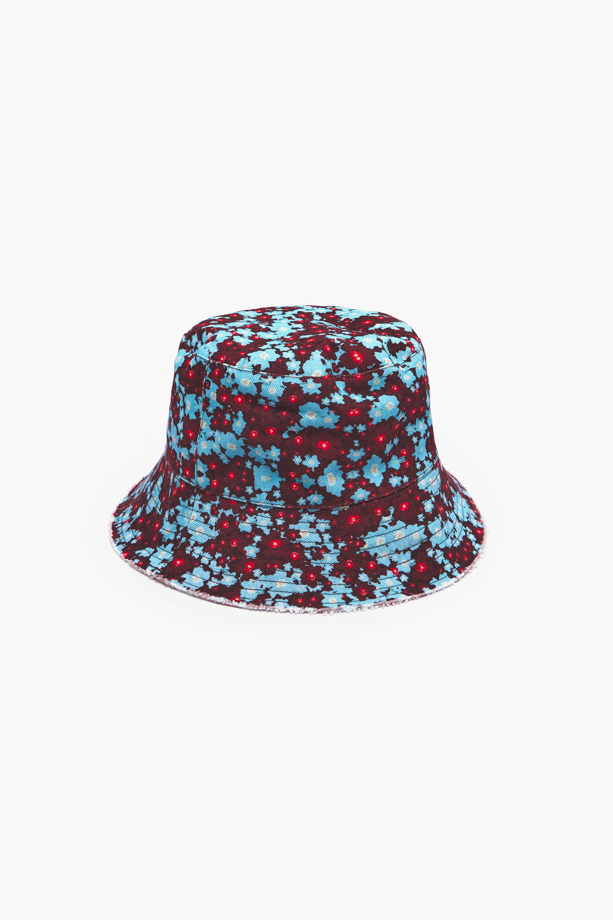 Gorro bucket algodón Flowers Full azul