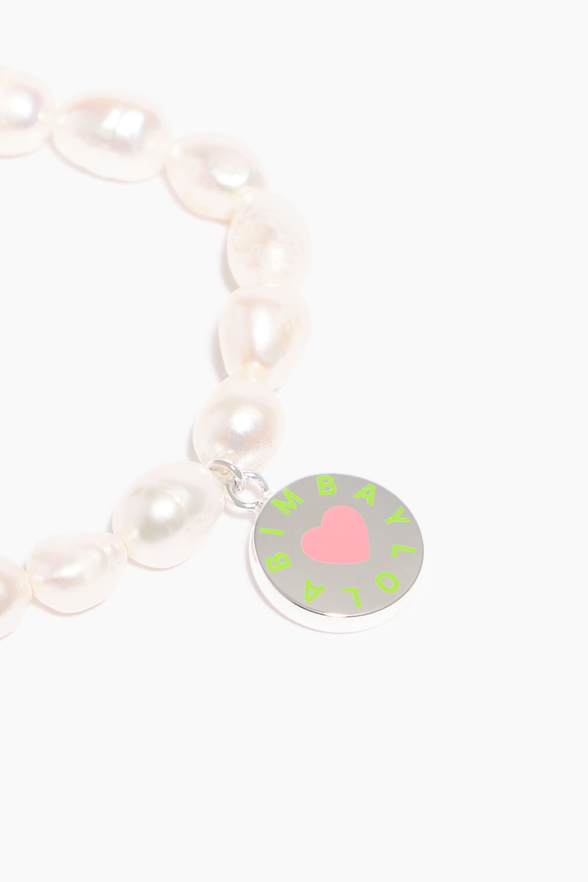 Pulsera perlas logo rosa