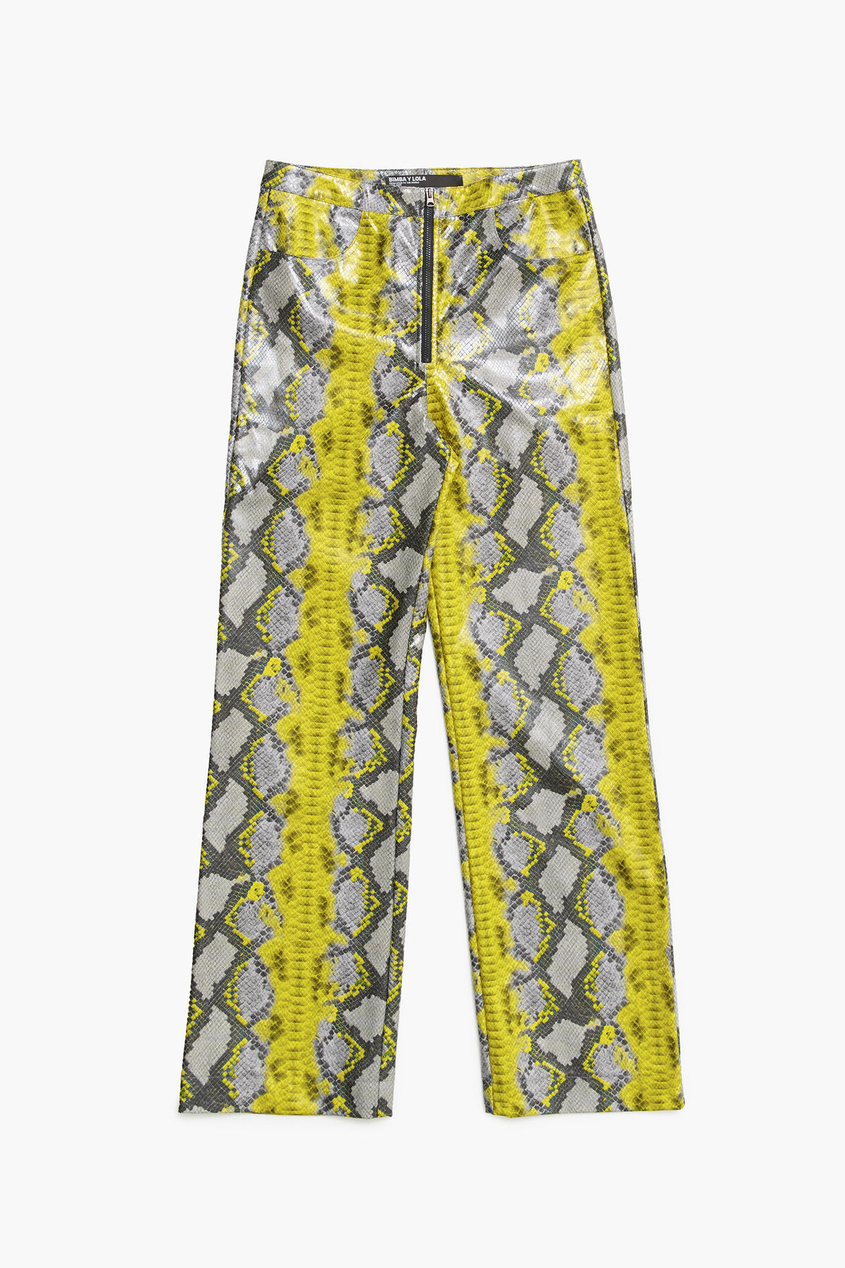 Pantalón recto print Phyton amarillo