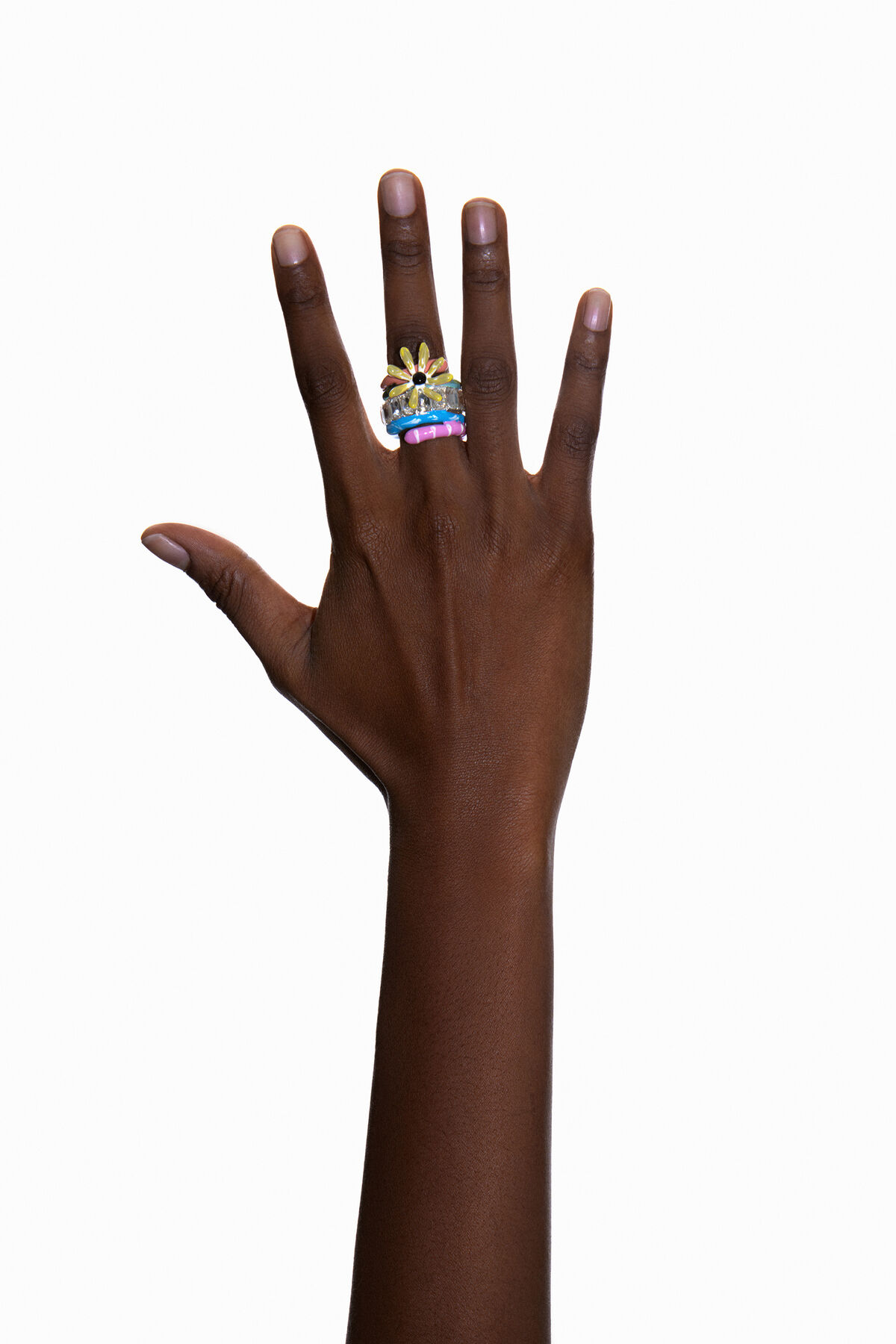 Anillo cristales esmaltes multicolores