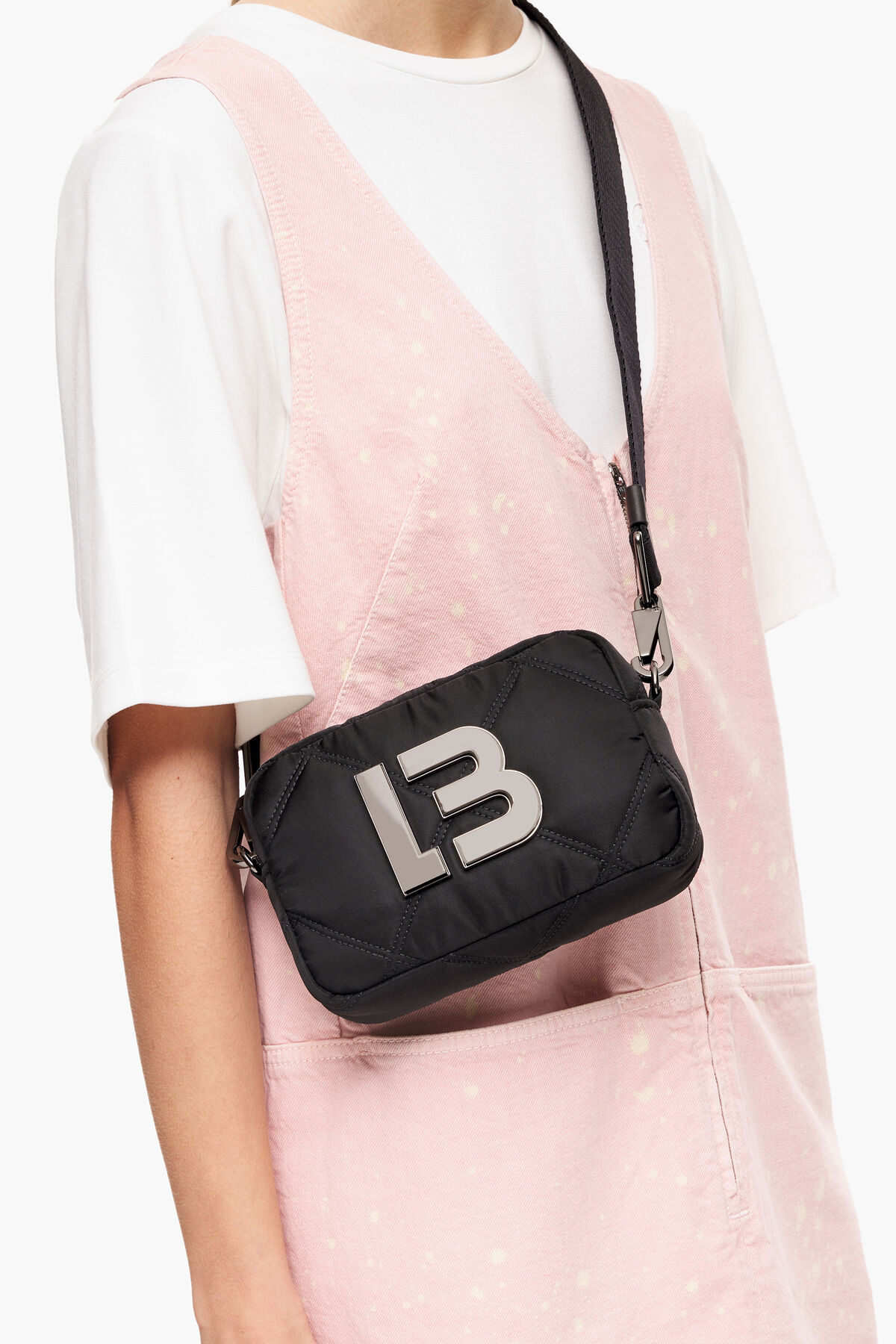 Bolso bandolera XS acolchado nylon negro