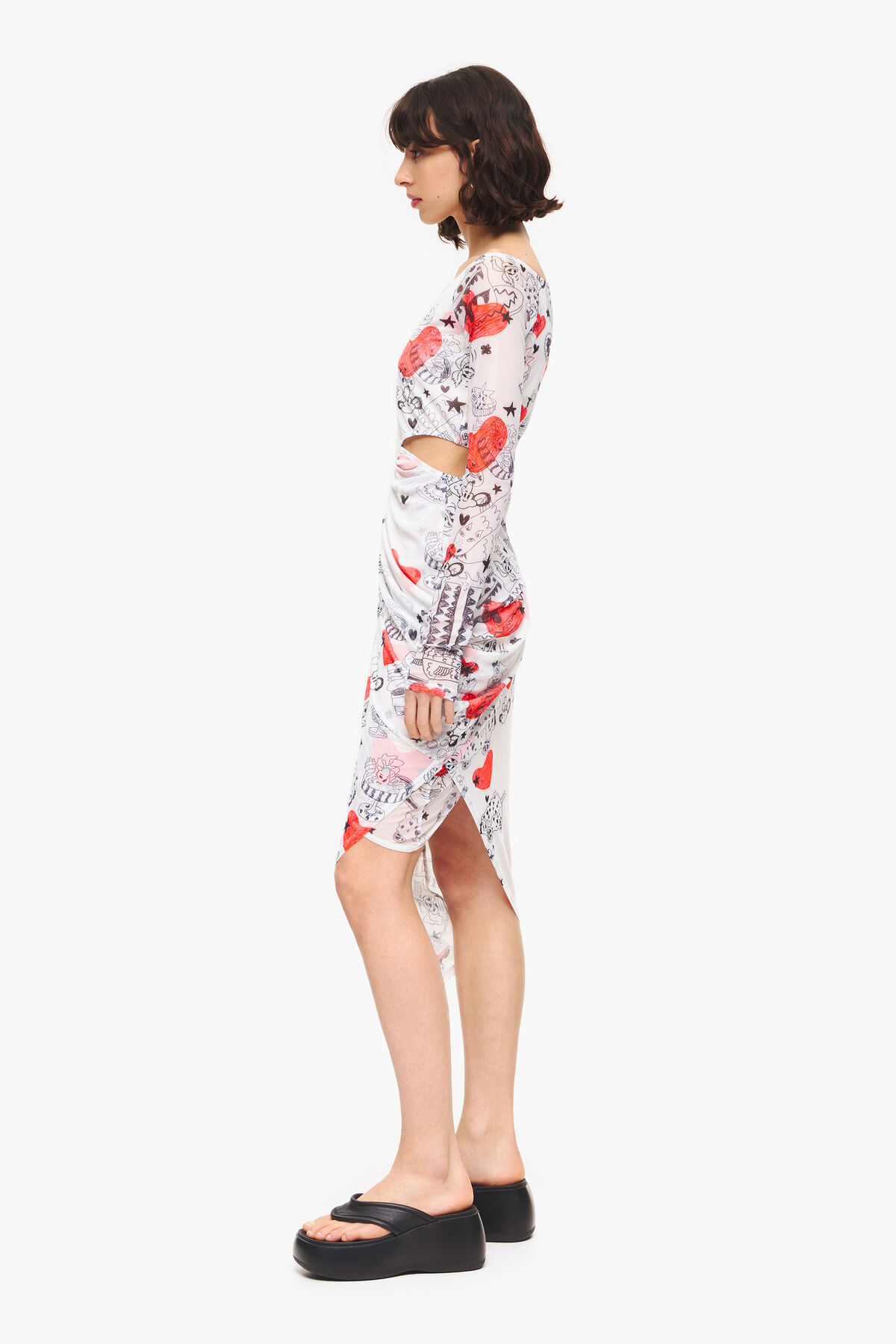 Vestido ajustado midi print Nickname Heart