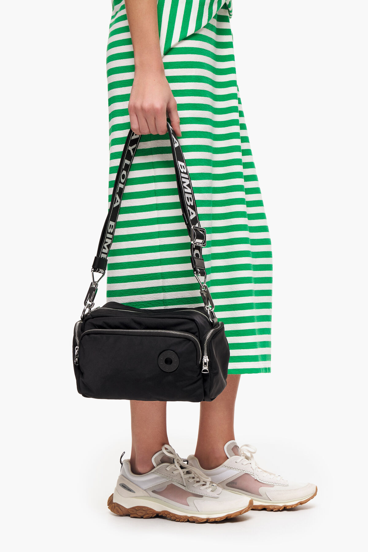 Bolso bandolera M nylon negro