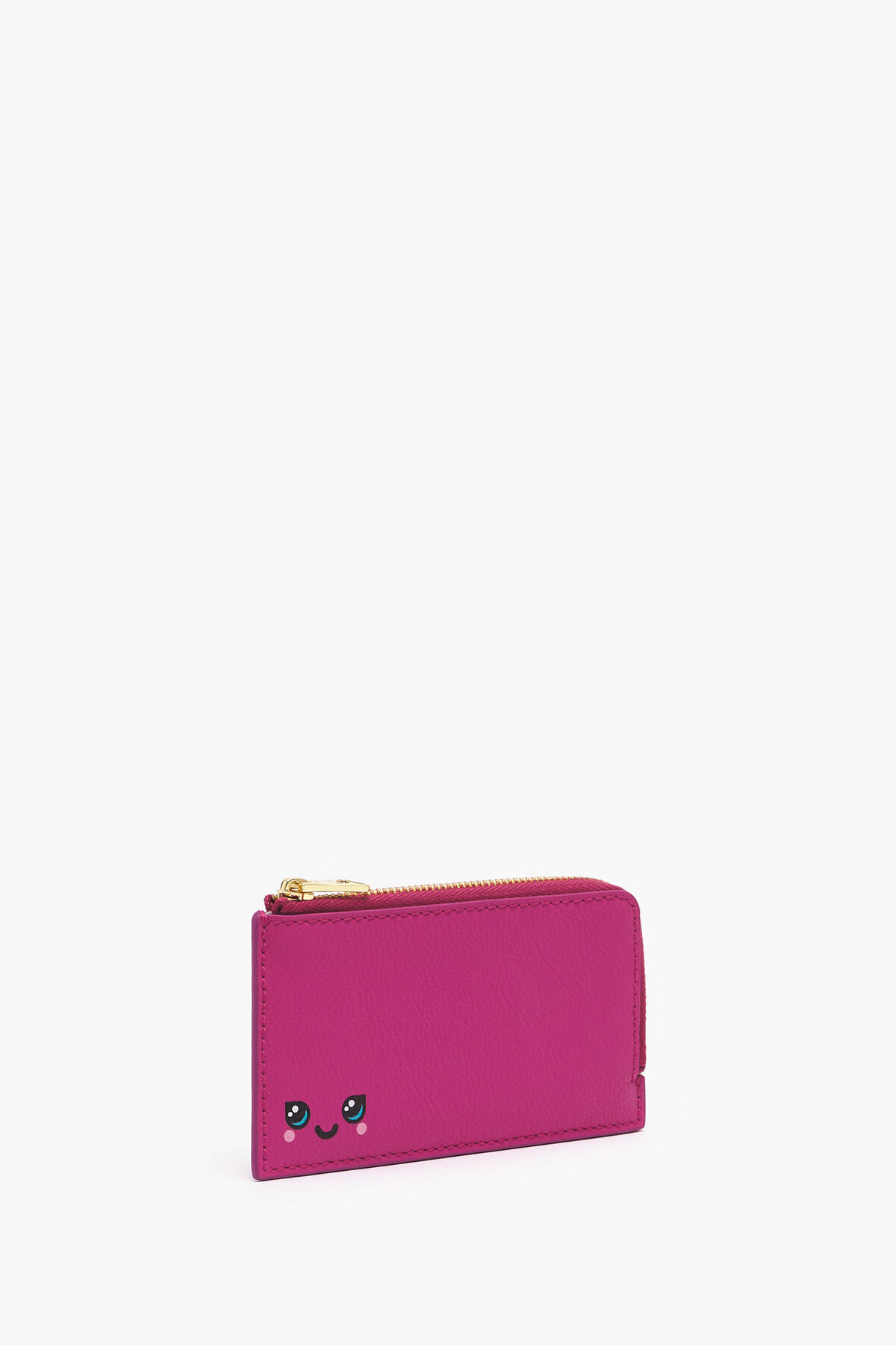 Monedero rectangular piel fucsia