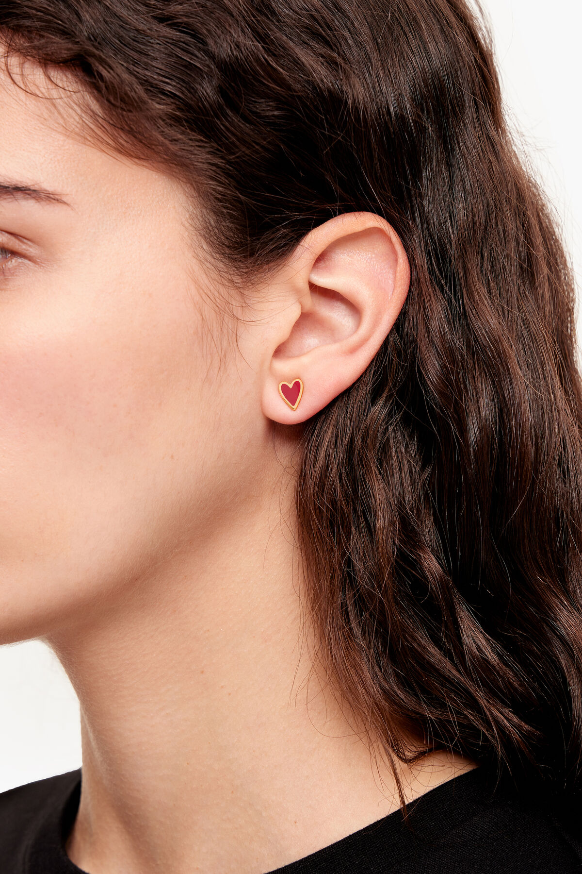 Pendientes mini corazón rojo