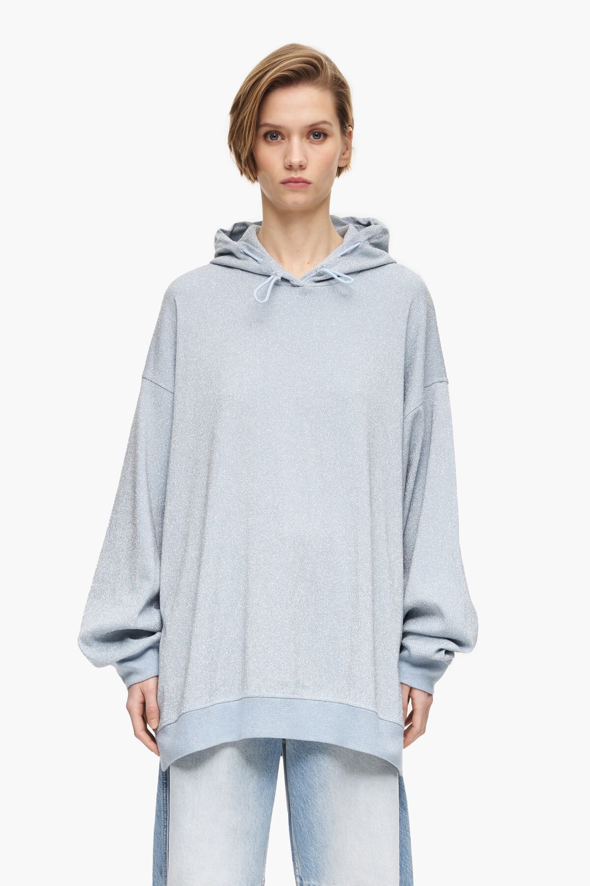 Sudadera lurex azul claro