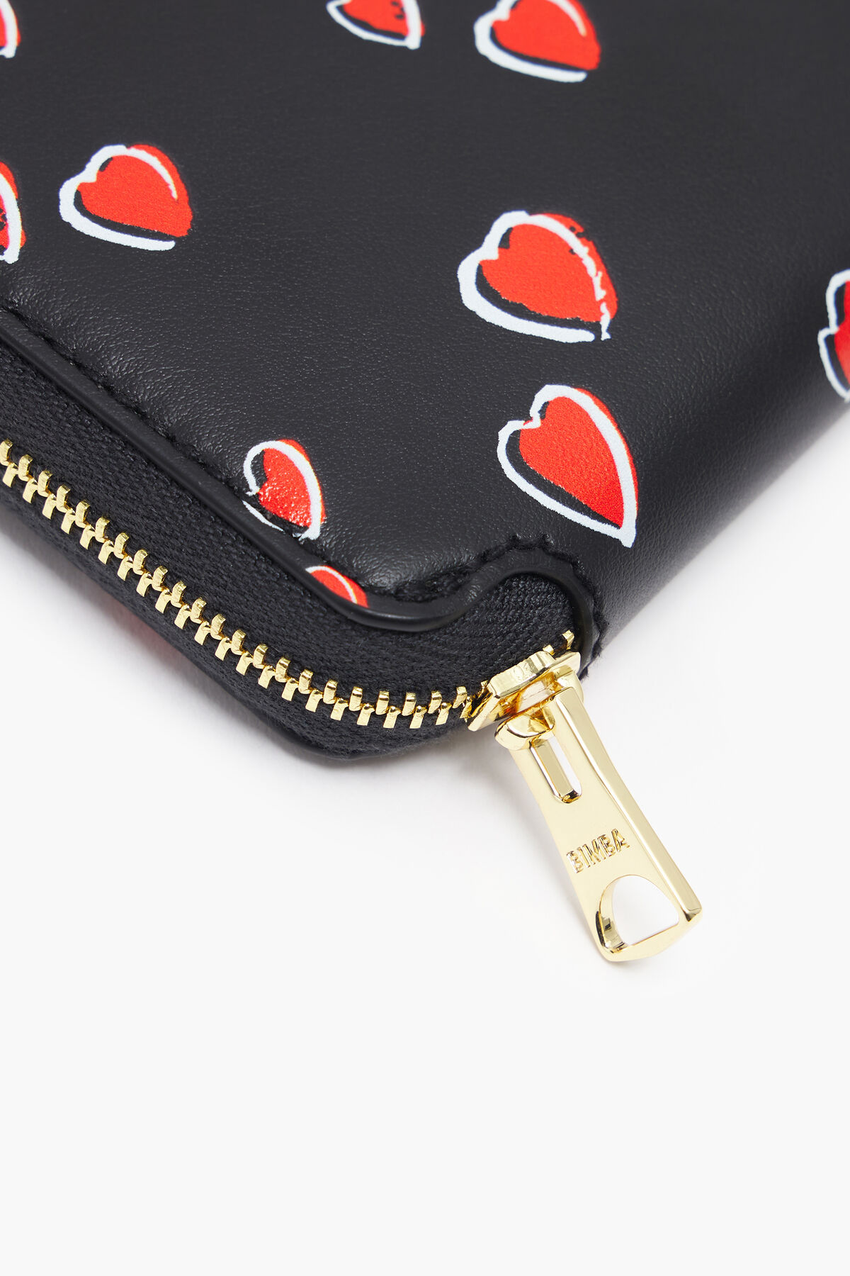 Billetera libro piel print Small Hearts negra