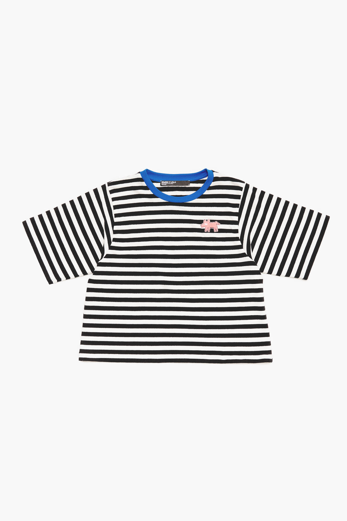 Camiseta perro rayas negra