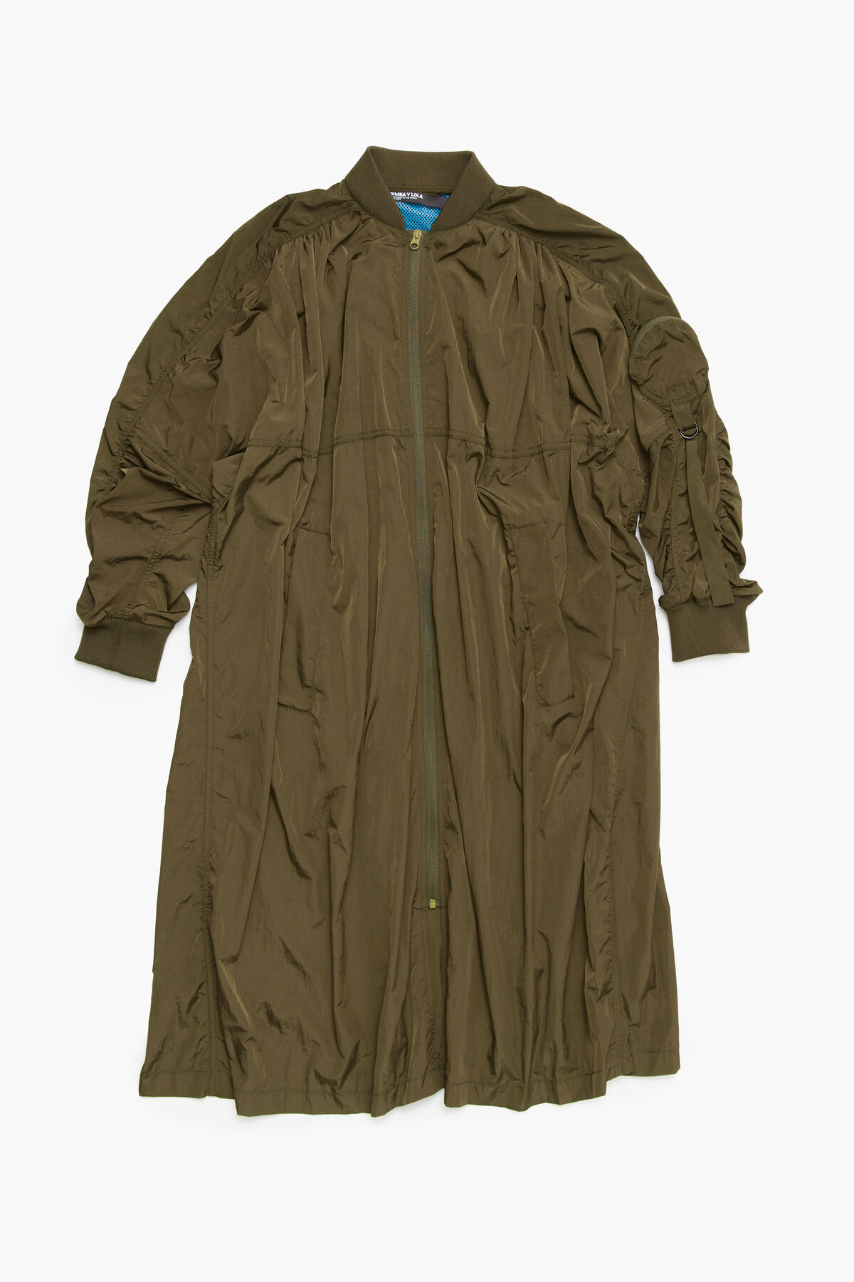 Gabardina bomber midi caqui