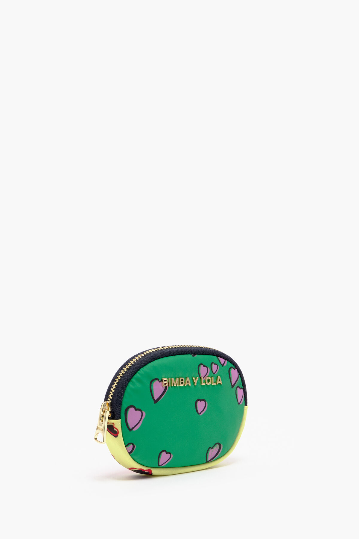 Monedero ovalado print Small Hearts verde