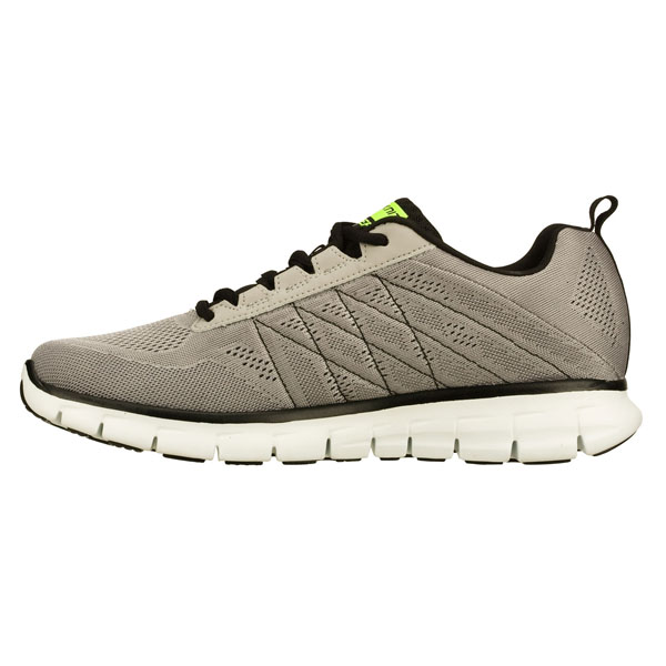 Skechers Men Extra Wide Fit (4E) Shoes - Power Switch Light Gray/Black