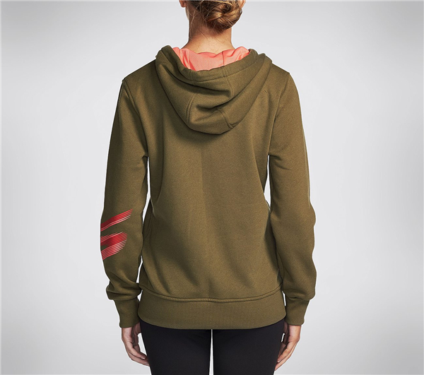 Skechers Women Strada Zip Up Fleece Hoodie Green