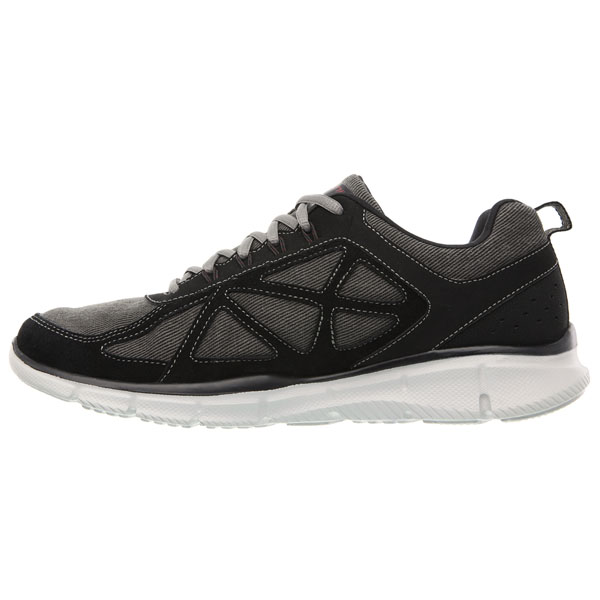 Skechers Men Wide Fit (2E) Shoes - Front and Center Black/Charcoal