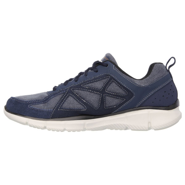 Skechers Men Wide Fit (2E) Shoes - Front and Center Navy