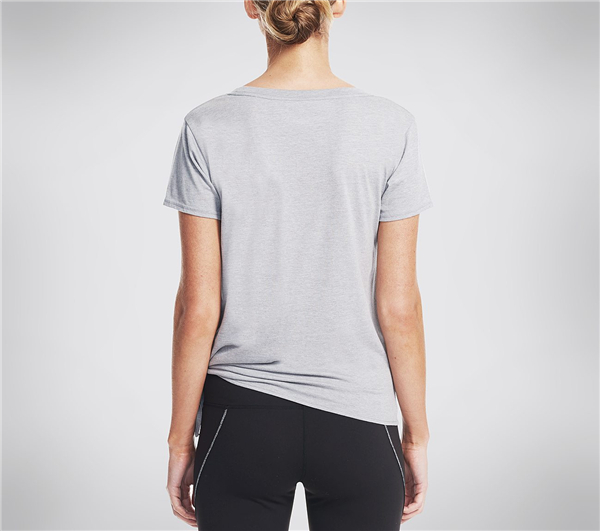 Skechers Women Allegra Graphic Tee Shirt Charcoal