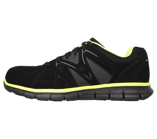 Skechers Men Work: Relaxed Fit Synergy - Ekron Alloy Toe Black/Lime