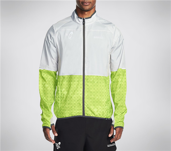 Skechers Men Houston Marathon Headwind Packable Jacket HGray/Yellow