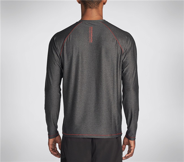 Skechers Men Solar Long Sleeve Crew Neck Shirt Dark Gray