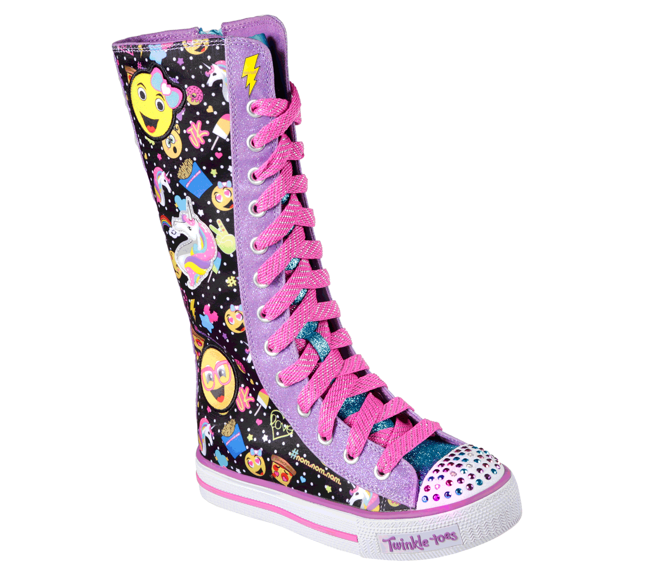 Skechers Girls Twinkle Toes: Shuffles - Chattin Up Black/Multi