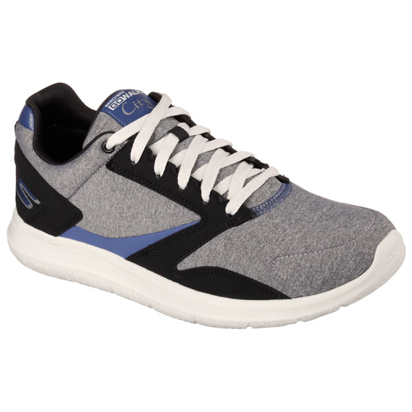 Skechers Men Extra Wide Fit (4E) Shoes - Uptown Gray/Black