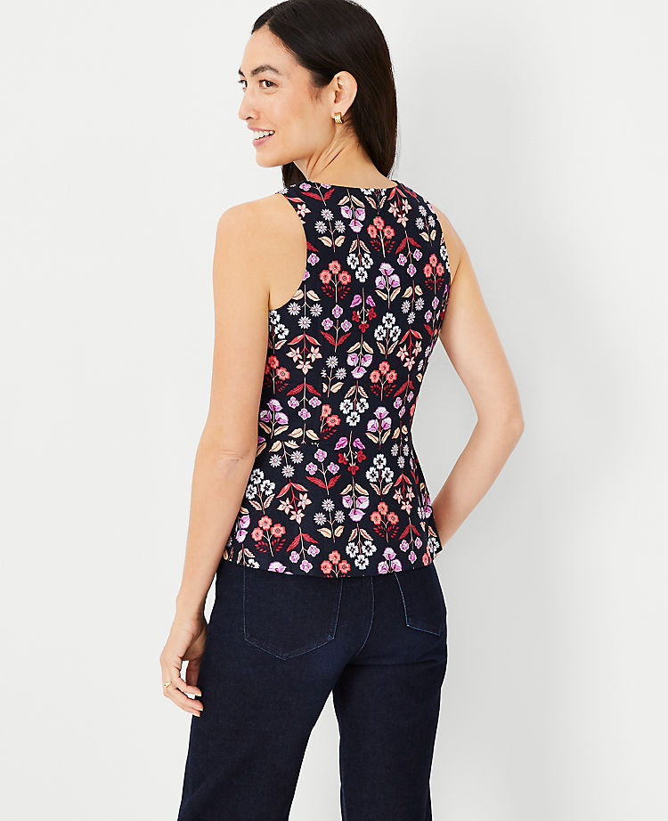 Floral Peplum Halter Shell