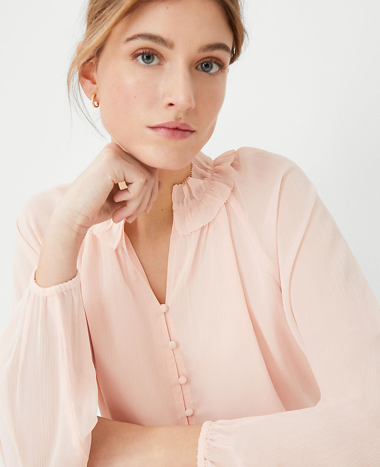 Ruffled Raglan Sleeve Top