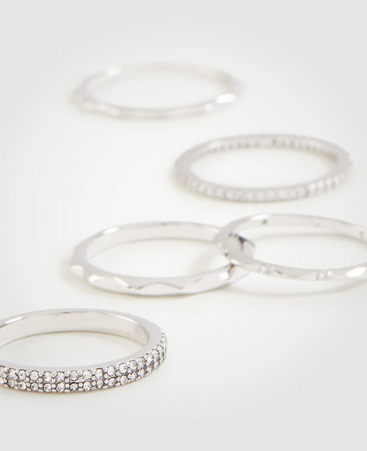 Crystal Stacked Ring Set