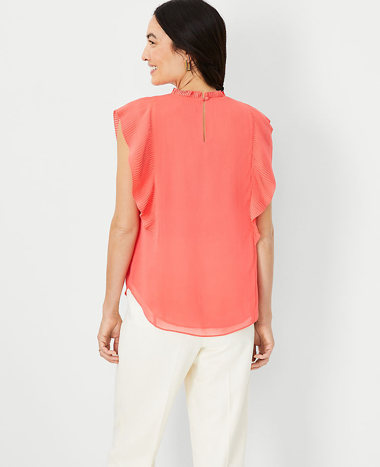 Plisse Ruffle Top