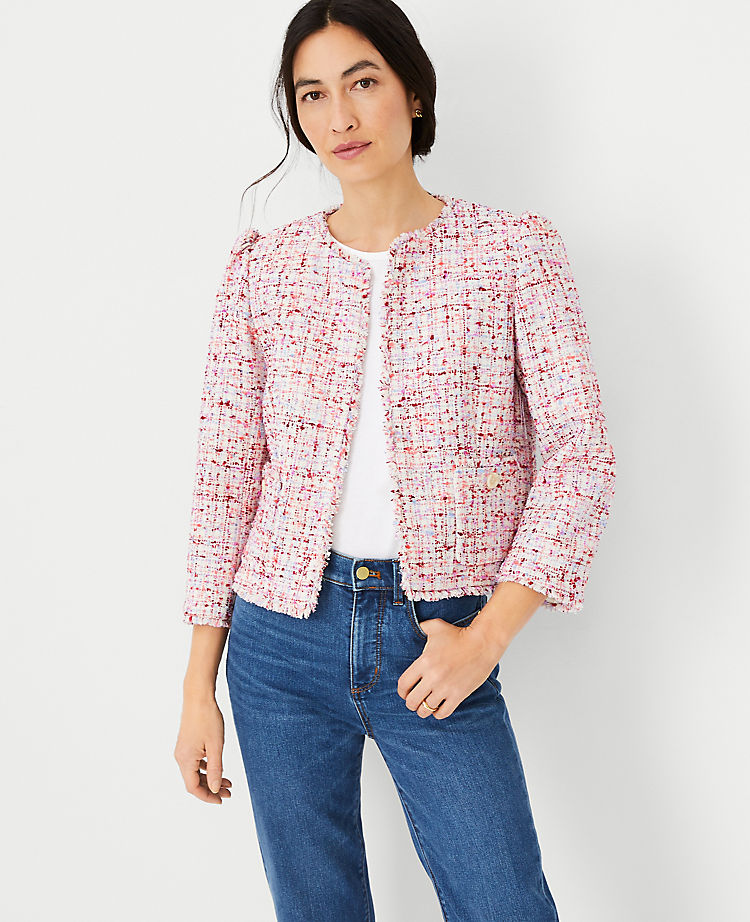 FRinge Tweed Puff Sleeve Jacket