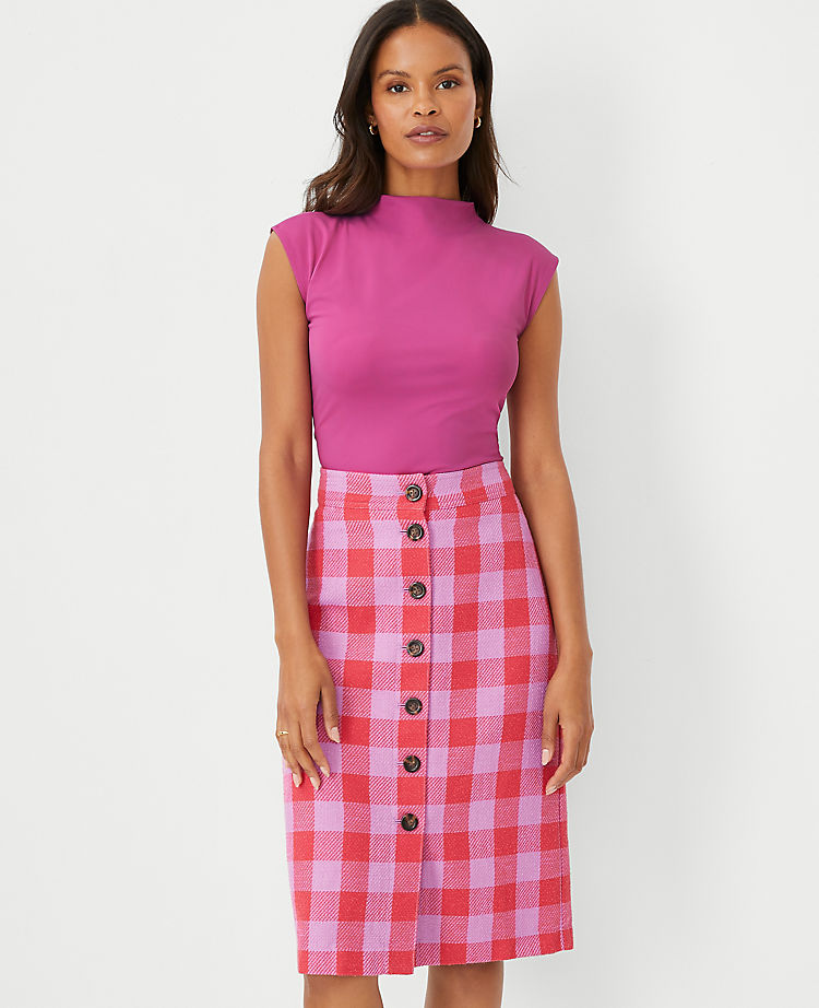 Refined Stretch Mock Neck Top