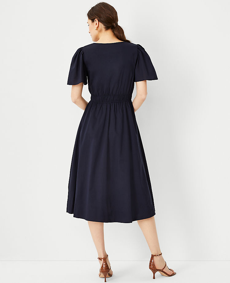Flutter Sleeve Flare Dress