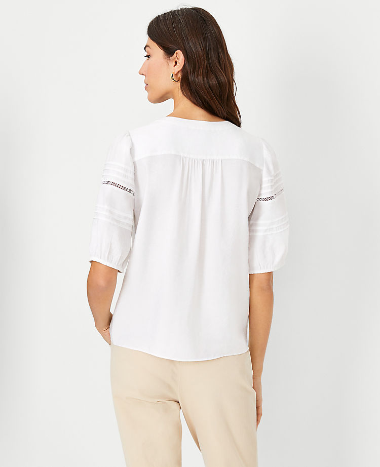 Pintucked Cutout Top
