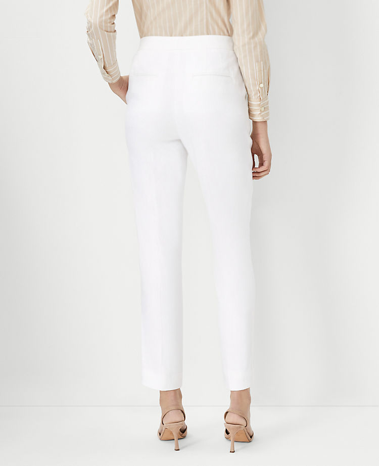 The Eva Ankle Pant in HerRingbone Linen Blend - Curvy Fit