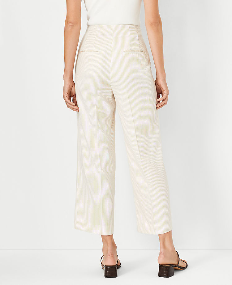 The Seamed Straight Crop Pant in Stripe - Curvy Fit