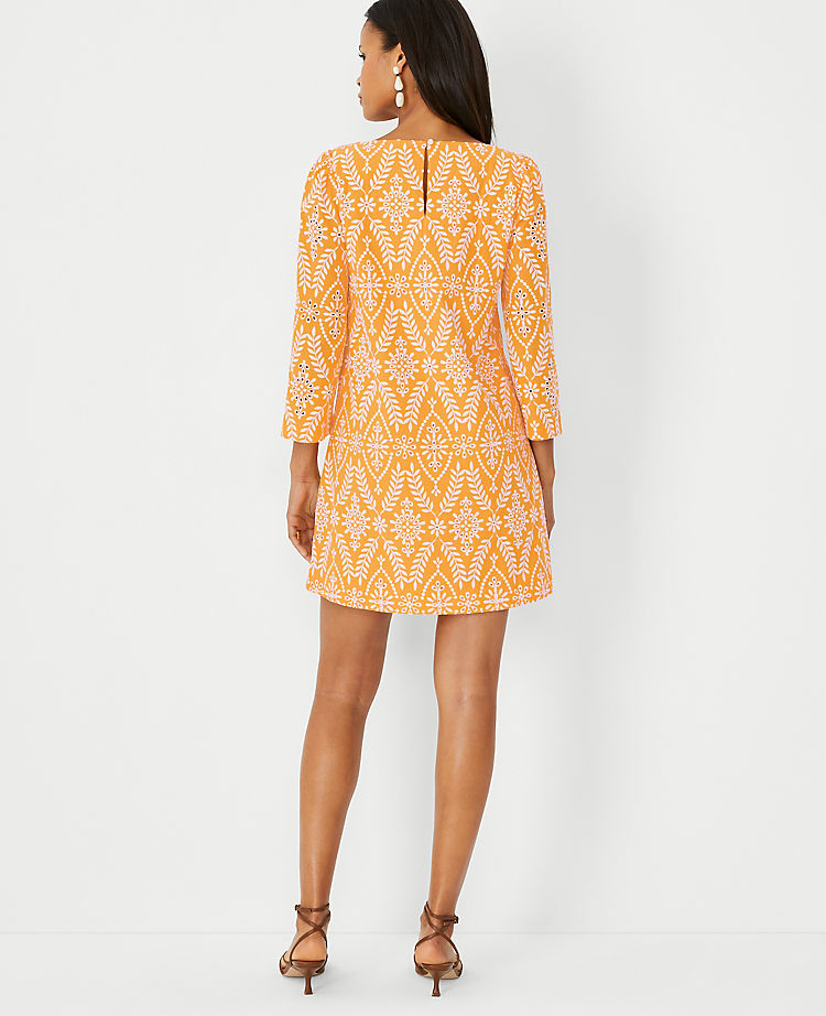 Floral Eyelet Shift Dress