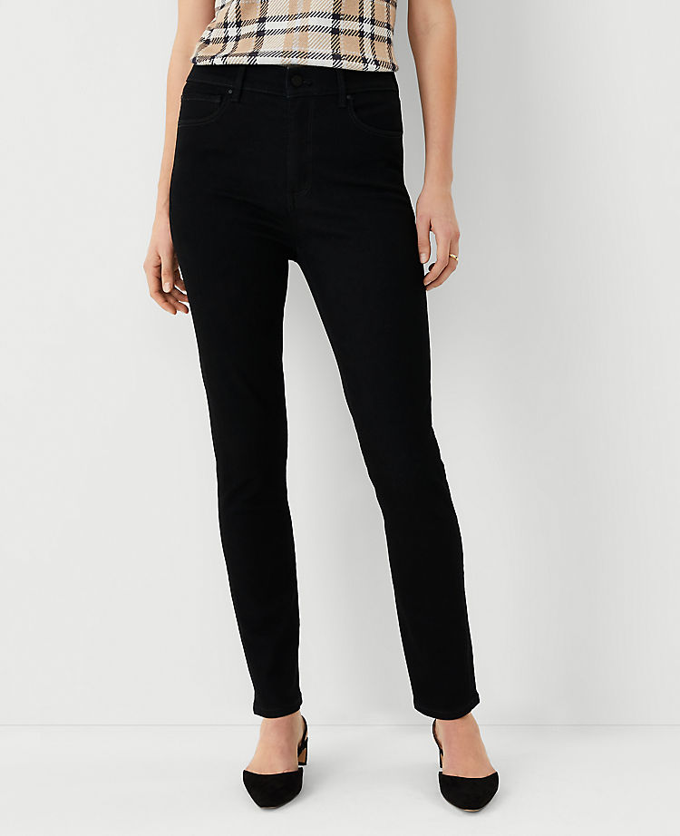 Curvy Sculpting Pocket High Rise Skinny Jeans in Jet Black Wash