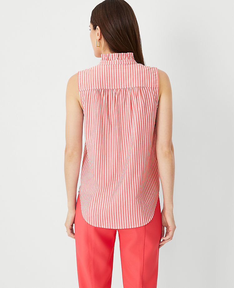 Striped Ruffle Shell