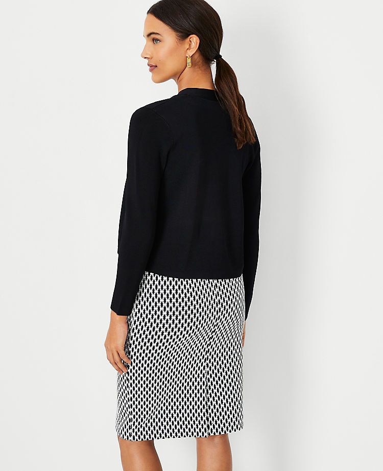 Silky Cropped Open Cardigan