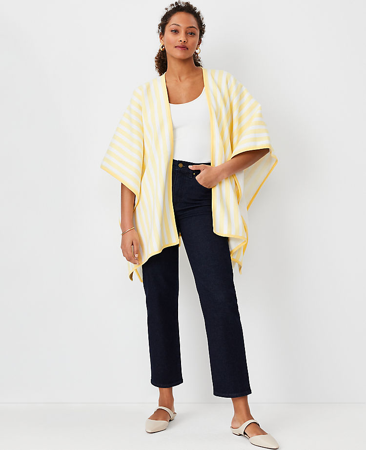 Striped Open Poncho