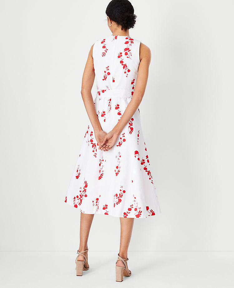 Floral Button Flare Dress