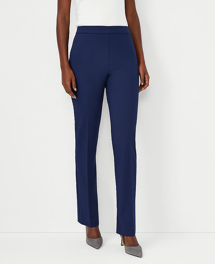 The Side Zip Sophia Straight Pant in Bi-Stretch