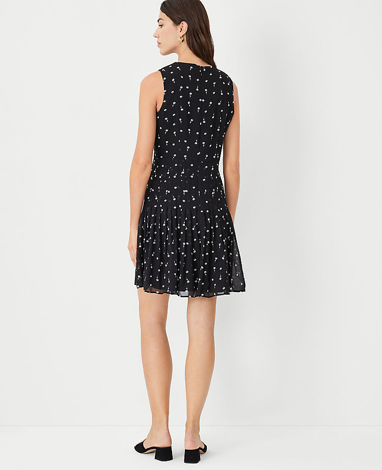 Floral Pleated Flare Dress