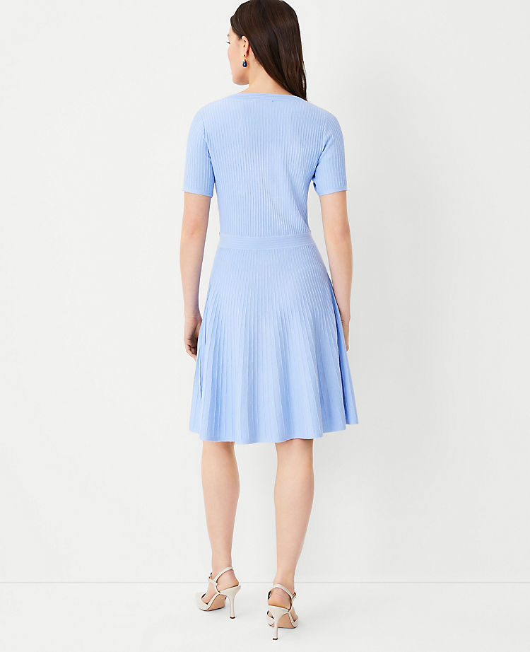 Ribbed Flare Sweater Dress