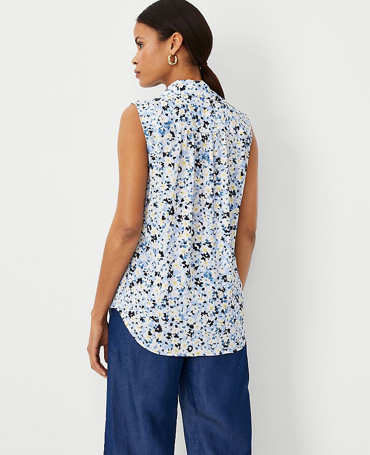 Floral Sleeveless Camp Shirt